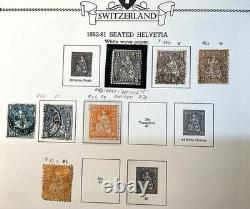Collection vintage Suisse MINKUS album 400 timbres 1862-1970, nombreux neufs sans charnière, belle pièce
