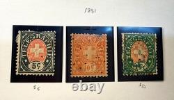 Collection vintage Suisse MINKUS album 400 timbres 1862-1970, nombreux neufs sans charnière, belle pièce