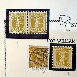 Collection vintage Suisse MINKUS album 400 timbres 1862-1970, nombreux neufs sans charnière, belle pièce