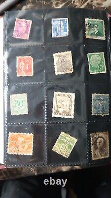 Collections de timbres du monde entier de collection vintage en album