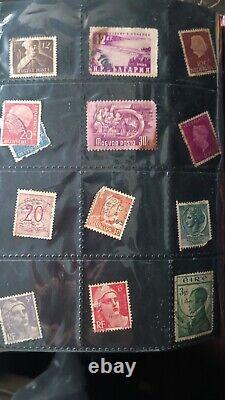 Collections de timbres du monde entier de collection vintage en album