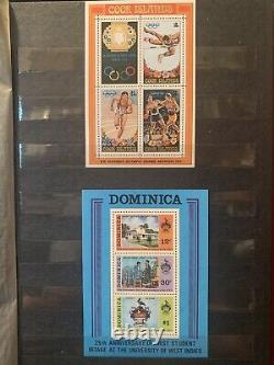 Collections de timbres du monde entier en lots dans des albums de paires et de blocs