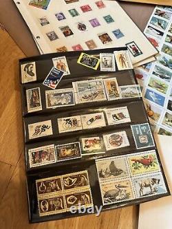 Collections de timbres vintage principalement des États-Unis, quelques timbres du monde entier neufs et usagés Fleetwood