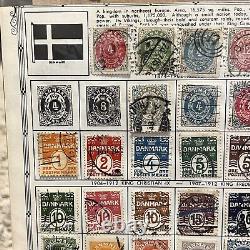 Dernières Lots De Stamps De Danemark Sur La Page De L'album, Chargant D'un Manier De Collection À Partir Des Années 1800