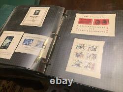Deux grands albums de collection de timbres, timbres du monde vintage, Laos, Mali, Libéria