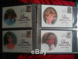 Diana Princess Commemorative Album Plis Premier Jour Timbres Monnaies Postales X 67
