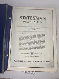 EXCELLENT ÉTAT - Collection de timbres HE Harris Statesman Album Deluxe 300+ Timbres