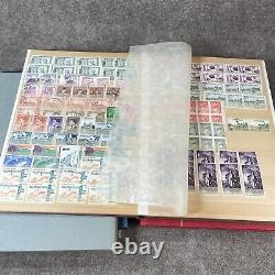 Ensemble de 6 albums de collection de timbres vintage en couverture rigide