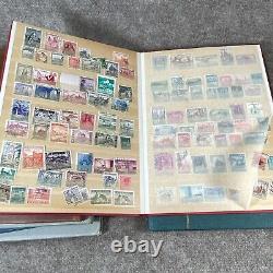 Ensemble de 6 albums de collection de timbres vintage en couverture rigide