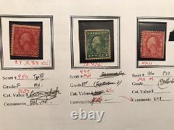 États-Unis 1890-1922 Collection incroyable de 30 timbres Washington-Franklin, 7 pages d'album