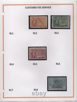 États-Unis 1890-1941 Collection de 46 timbres fiscaux sur 14 pages d’album comprenant des narcotiques