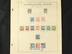 Extensive Early Ecuador Collection De Timbres Menthe, Surimpressions, Pages Officielles De L'album +