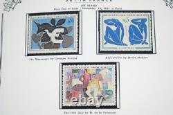 FRANCE ANNÉES 1960-1970 COLLECTION DE TIMBRES D'ART NEUFS ET CARTES MAXIMUM DANS UN ALBUM