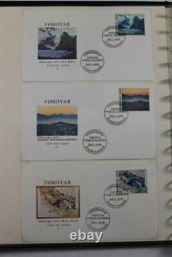 Faroe Danemark Mnh 1975-2012 + Brochures 2x Safe Albums Some 2013 Timbre Collection
