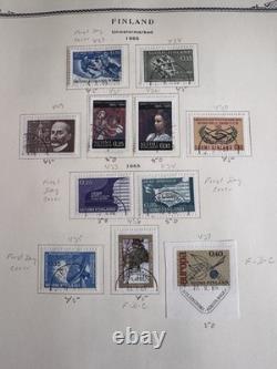 Finlande 1941-60 avec collection de timbres BOB Carélie sur pages d'album Scott à 2 griffes
