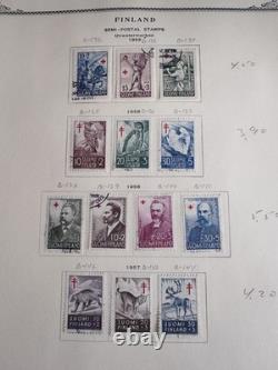 Finlande 1941-60 avec collection de timbres BOB Carélie sur pages d'album Scott à 2 griffes