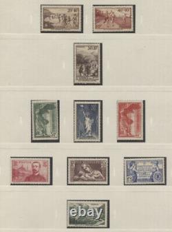 France 1900-1955 Collection En Safe Dual Album Mnh Mint Principalement Mnh À Partir De 1940