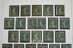 France 1906-1939 Collection de plus de 2850 timbres d’étude Semeuse oblitérés dans un album