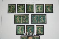 France 1906-1939 Collection de plus de 2850 timbres d’étude Semeuse oblitérés dans un album