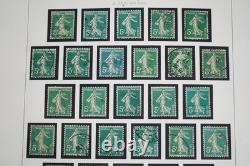 France 1906-1939 Collection de plus de 2850 timbres d’étude Semeuse oblitérés dans un album