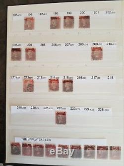 GB 18. 1d Penny Red Plates & GB Album De Collections De Timbres