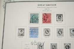 GRANDE-BRETAGNE 1880s-1980s COLLECTION DE 1 050+ TIMBRES NEUFS ET USAGÉS DANS UN ALBUM SCOTT