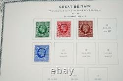 GRANDE-BRETAGNE 1880s-1980s COLLECTION DE 1 050+ TIMBRES NEUFS ET USAGÉS DANS UN ALBUM SCOTT