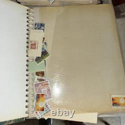 Grand lot de collection d'album de timbres de plus de 1 000 Canada et pays étrangers Croisés en vrac