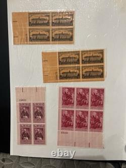 Grand lot de collections de timbres vintage - classeur album de timbres, blocs de plaques de timbres. 01,22 cents