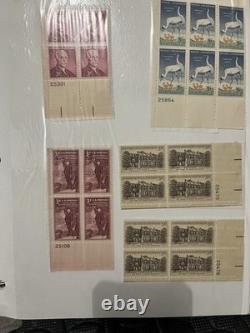 Grand lot de collections de timbres vintage - classeur album de timbres, blocs de plaques de timbres. 01,22 cents