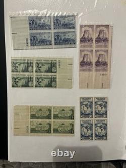 Grand lot de collections de timbres vintage - classeur album de timbres, blocs de plaques de timbres. 01,22 cents