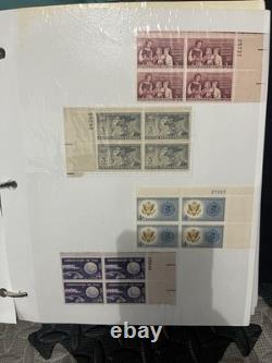 Grand lot de collections de timbres vintage - classeur album de timbres, blocs de plaques de timbres. 01,22 cents