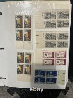 Grand lot de collections de timbres vintage - classeur album de timbres, blocs de plaques de timbres. 01,22 cents