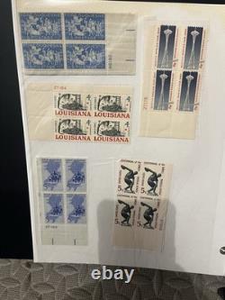 Grand lot de collections de timbres vintage - classeur album de timbres, blocs de plaques de timbres. 01,22 cents
