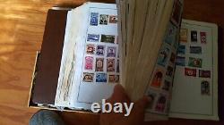 Grande collection Pologne et Roumanie album chargé non trié de nombreux timbres anciens