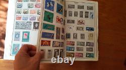 Grande collection Pologne et Roumanie album chargé non trié de nombreux timbres anciens