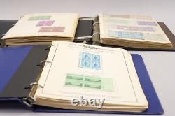 Grande collection de blocs de plaques américains Lot 1950-1960 MNH et neuf 1000+ timbres dans des albums