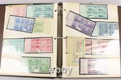Grande collection de blocs de plaques américains Lot 1950-1960 MNH et neuf 1000+ timbres dans des albums