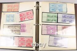 Grande collection de blocs de plaques américains Lot 1950-1960 MNH et neuf 1000+ timbres dans des albums
