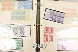 Grande collection de blocs de plaques américains Lot 1950-1960 MNH et neuf 1000+ timbres dans des albums