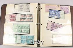 Grande collection de blocs de plaques américains Lot 1950-1960 MNH et neuf 1000+ timbres dans des albums
