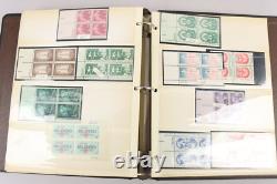 Grande collection de blocs de plaques américains Lot 1950-1960 MNH et neuf 1000+ timbres dans des albums