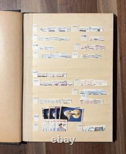 Grande collection de timbres américains d'occasion dans un album vintage 1800-1980+ des centaines triées