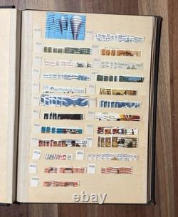 Grande collection de timbres américains d'occasion dans un album vintage 1800-1980+ des centaines triées