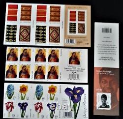 Grande collection de timbres de lot de livrets USPS, FDC, livres, plus de 500 timbres neufs.