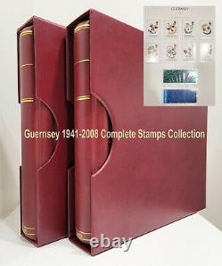 Guernesey 1941-2008 Près De La Collection Complète Des Timbres Dans 2 Albums Kabe Fine Muh