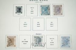 HONG KONG 1862-1990s COLLECTION DE 650 TIMBRES & 35+ FEUILLES DANS UN ALBUM SCOTT