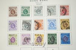 HONG KONG 1862-1990s COLLECTION DE 650 TIMBRES & 35+ FEUILLES DANS UN ALBUM SCOTT