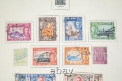 HONG KONG 1862-1990s COLLECTION DE 650 TIMBRES & 35+ FEUILLES DANS UN ALBUM SCOTT