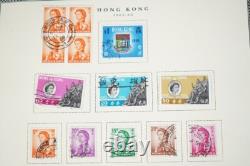 HONG KONG 1862-1990s COLLECTION DE 650 TIMBRES & 35+ FEUILLES DANS UN ALBUM SCOTT